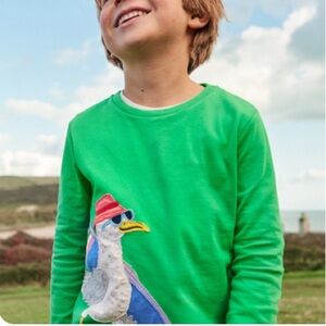 Boden Mini Kids Seagull Logo Top, Ming Green Seagull - 9-10y
